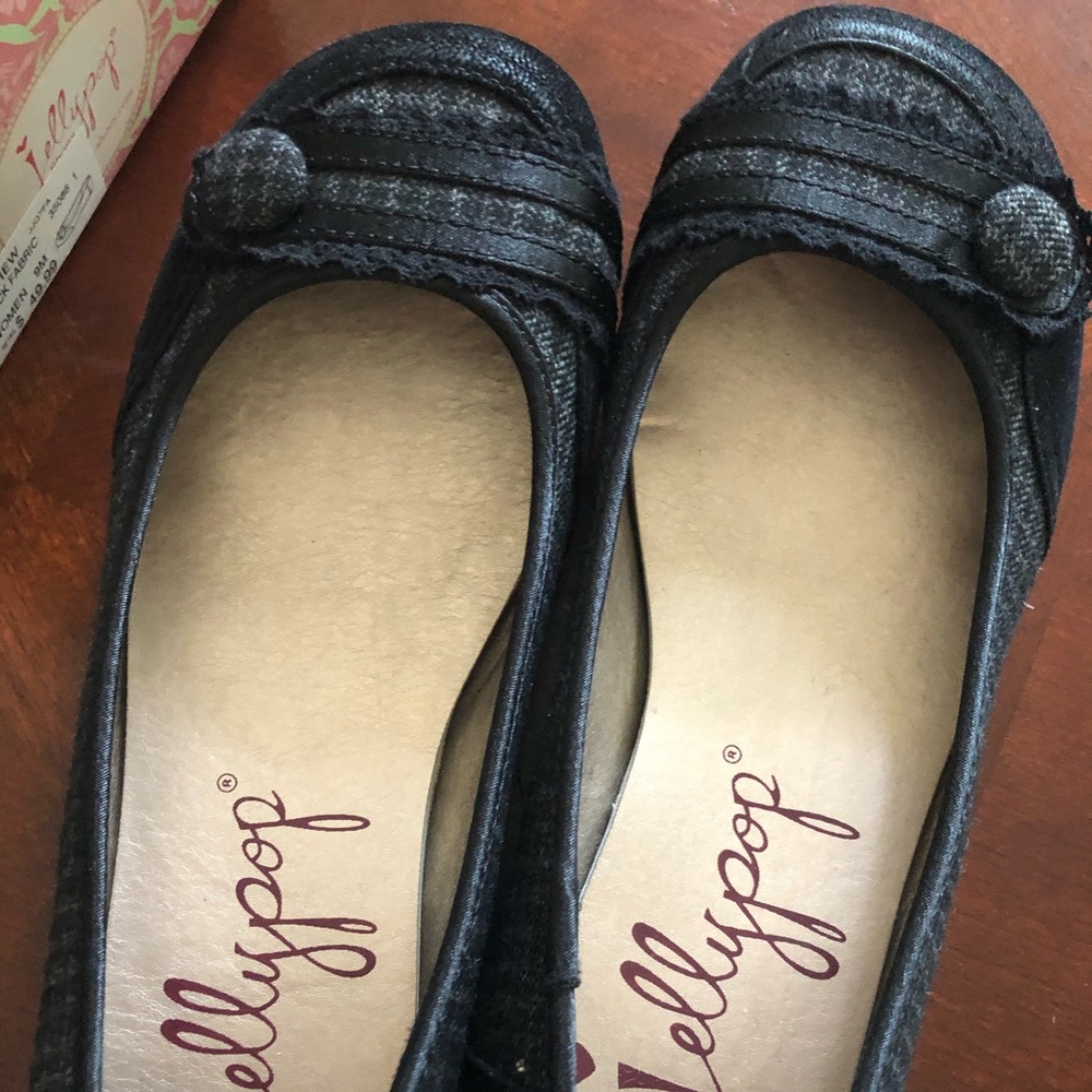 Jellypop Black Fabric Women’s Shoes